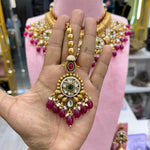 Load image into Gallery viewer, Shreya Semi Bridal Rajwadi Necklace Set