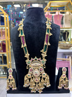 Load image into Gallery viewer, Manisha Heritage Long Statment Rajwadi Set