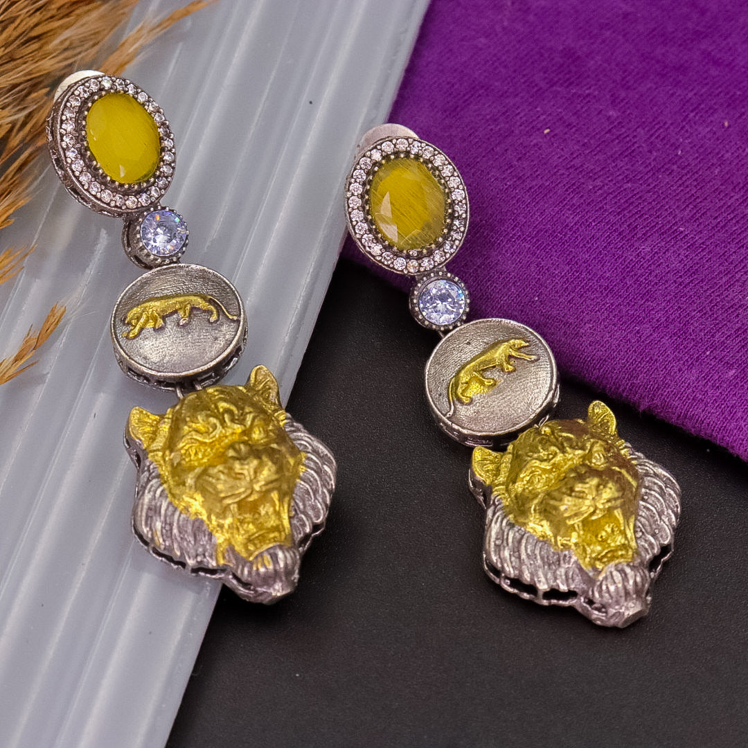 Lovlin Sabya Designer Earrings - Yellow