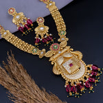 Load image into Gallery viewer, Meenakshi Copper Long Ethnic Necklace