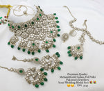 Load image into Gallery viewer, Vrushali Semi Bridal Necklace - (Short Choker, 2 Rings, Earrings,Sheeshphool,Nath)