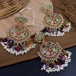 Load image into Gallery viewer, Krupa Reverse AD  Statement Chandbali With Mangtika