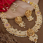 Load image into Gallery viewer, Radha-Krishna Rajwadi Choker With Moti Bandai