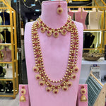 Load image into Gallery viewer, Jyoti Maharashtrian Semi Bridal Necklace (2 Necklace, Earrings, Maangteeka)