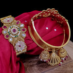 Load image into Gallery viewer, Madhuri Meenakari  Kada With Ghungro  Latakan