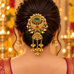 Load image into Gallery viewer, Ashwini Heritage Hair brooch With Ghungroo Latakan
