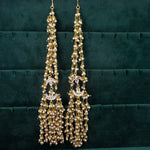 Load image into Gallery viewer, Golden Statement Brass Latakan Trending Earrings With Kanchain