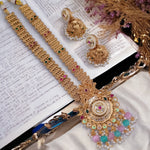 Load image into Gallery viewer, Archana Brass Long Ethnic Necklace With Jhumka