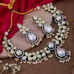 Load image into Gallery viewer, Vastu Premium Black Polish Kundan Choker Set