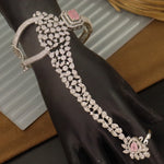 Load image into Gallery viewer, Jeffi American Diamond Hathpanja- Baby Pink