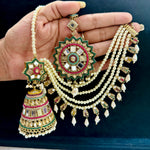 Load image into Gallery viewer, Viral Sushanti Mirror Jhumka With Bahubali Kanchain-Multi