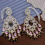 Load image into Gallery viewer, Suvarna Meenakari Chandbali with Kanchain