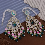 Load image into Gallery viewer, Suvarna Meenakari Chandbali with Kanchain