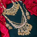Load image into Gallery viewer, Full Premium Bridal Heritage Necklace With Long and Short + Earrings +Sheeshpati+ Hathpanja + Nath+ Bajuband