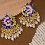 Load image into Gallery viewer, Flower Earrings - Royal Blue