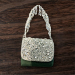 Load image into Gallery viewer, Designer Crystal  Clutch - Green