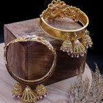 Load image into Gallery viewer, Madhuri Meenakari  Kada With Ghungro  Latakan