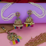 Load image into Gallery viewer, Yema Reverse AD Jhumka With Kaanchain & Teeka