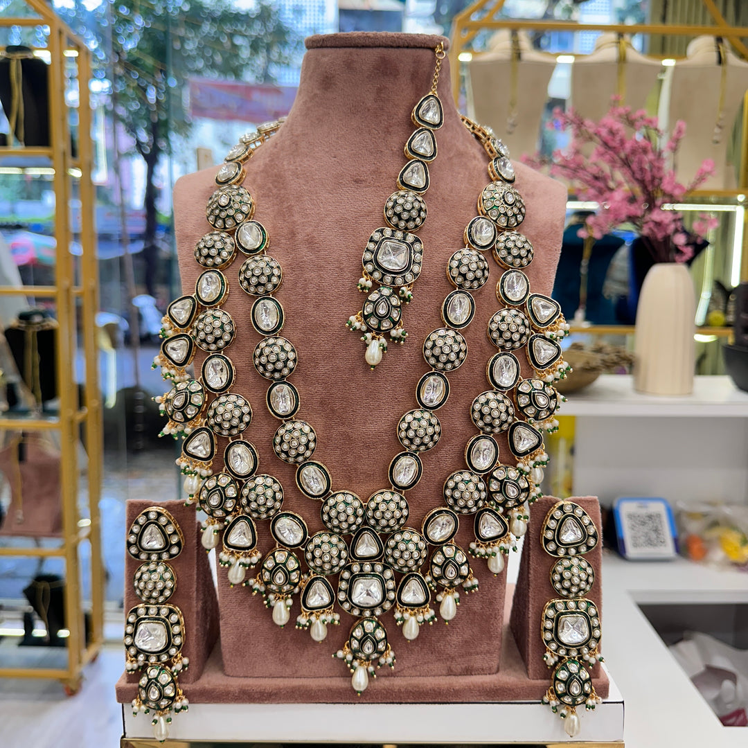 Bindya Kundan Polki Semi Bridal Necklace - White