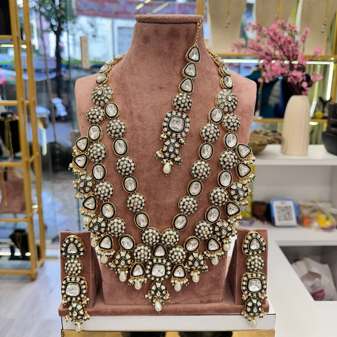 Bindya Kundan Polki Semi Bridal Necklace - White