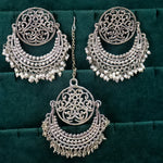 Load image into Gallery viewer, Premium German Silver Chandbali with Heavy Mangtika