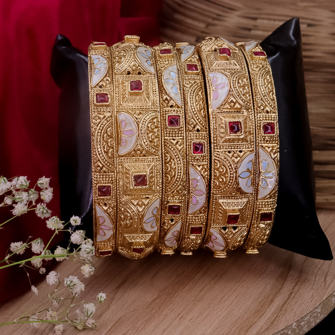 Reepal Rajwadi Copper Bangles (6 Bangles)