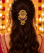 Load image into Gallery viewer, Meenakshi Heritage Hair brooch With Golden Ghungro
