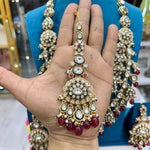 Load image into Gallery viewer, Yashvi Kundan Polki Semi Bridal Long Necklace
