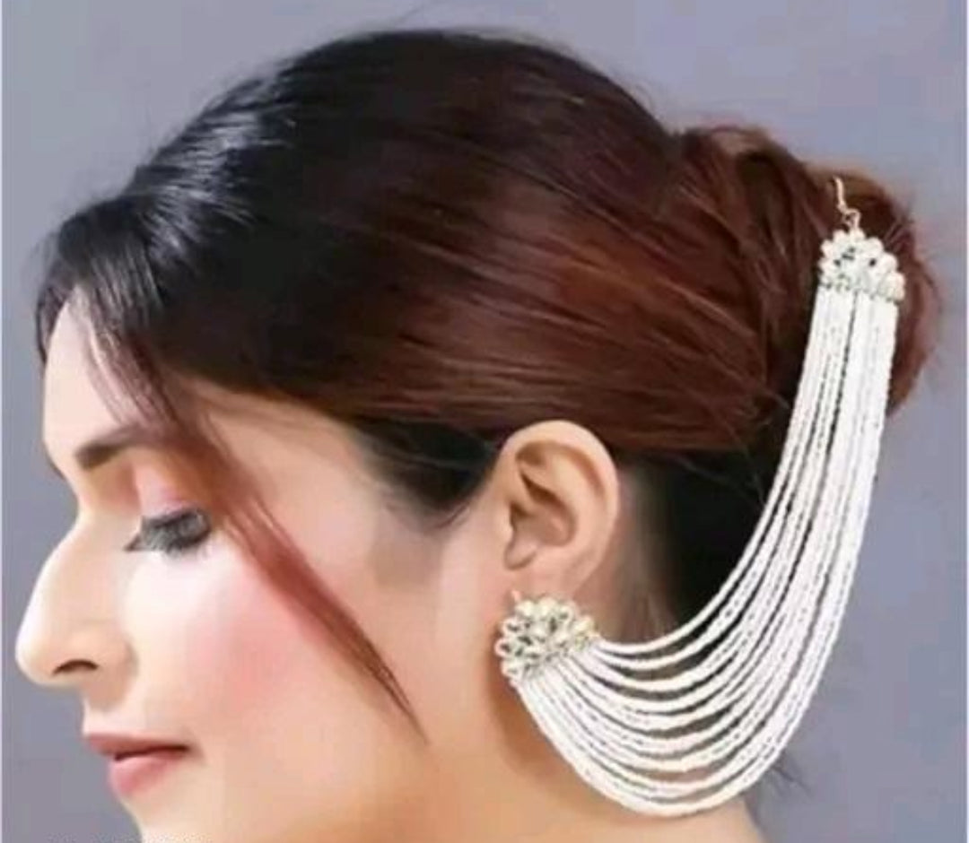 Heavy Moti 2 In 1 Earrings With Kanchain