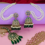 Load image into Gallery viewer, Yema Reverse AD Jhumka With Kaanchain & Teeka