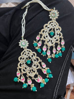 Load image into Gallery viewer, Suvarna Meenakari Chandbali with Kanchain