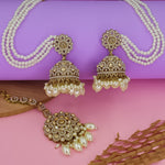 Load image into Gallery viewer, Vamna Reverse AD Jhumka With Kaanchain & Teeka