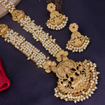 Load image into Gallery viewer, Yuvika Brass Rajwadi Long Moti Set