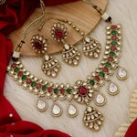 Load image into Gallery viewer, Mohina Moissanite Necklace-Maroon Green