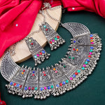 Load image into Gallery viewer, Multi Oxidize Ghungroo Choker With Earrings