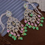 Load image into Gallery viewer, Suvarna Meenakari Chandbali with Kanchain