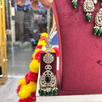 Load image into Gallery viewer, Niharika Semi Bridal Necklace Set (Nacklace, Earrings, Sheeshphool, Nath