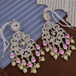 Load image into Gallery viewer, Suvarna Meenakari Chandbali with Kanchain