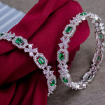 Load image into Gallery viewer, Yashvi AD Bangles-Dark Green