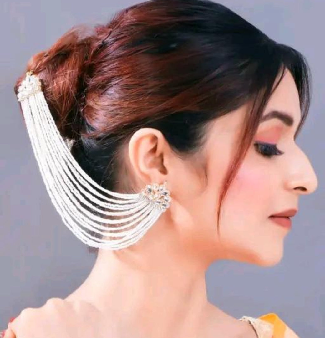 Heavy Moti 2 In 1 Earrings With Kanchain