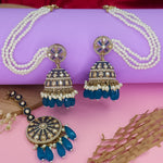 Load image into Gallery viewer, Yema Reverse AD Jhumka With Kaanchain & Teeka
