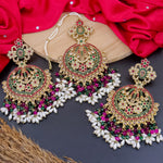 Load image into Gallery viewer, Krupa Reverse AD  Statement Chandbali With Mangtika