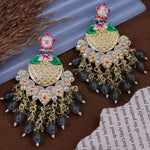 Load image into Gallery viewer, Sushna Peacock Earrings - Grey
