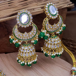 Load image into Gallery viewer, Nimrat Semi Bridal Choker Set With Jhumka + Teeka - Green