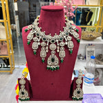 Load image into Gallery viewer, Niharika Semi Bridal Necklace Set (Nacklace, Earrings, Sheeshphool, Nath