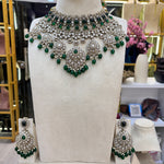 Load image into Gallery viewer, Ragini Kundan Bridal Choker (1 Necklace, 1 Earrings Pair, 1 Sheeshphool, 1 Nath)