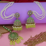 Load image into Gallery viewer, Yema Reverse AD Jhumka With Kaanchain & Teeka