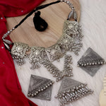 Load image into Gallery viewer, Zeba Oxidise Statment Choker With Earrings