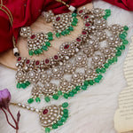 Load image into Gallery viewer, Bina Polki Choker Set -Pink Mint