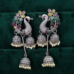 Load image into Gallery viewer, Peacock Jhumka Earrings